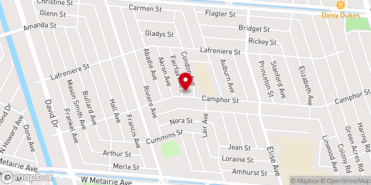 Map showing location of Parkview Baptist Church