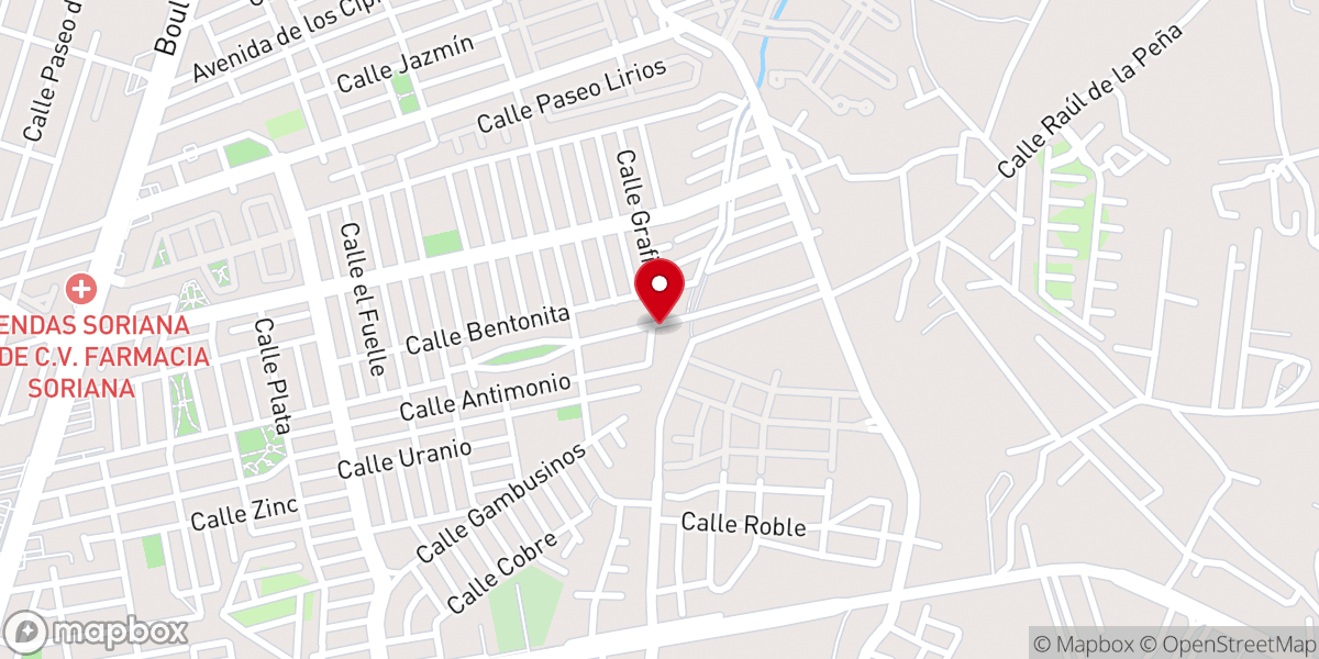Map showing location of Iglesia Metodista Restauración