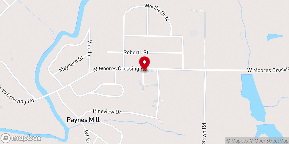Map showing location of Shady Grove Baptist Church