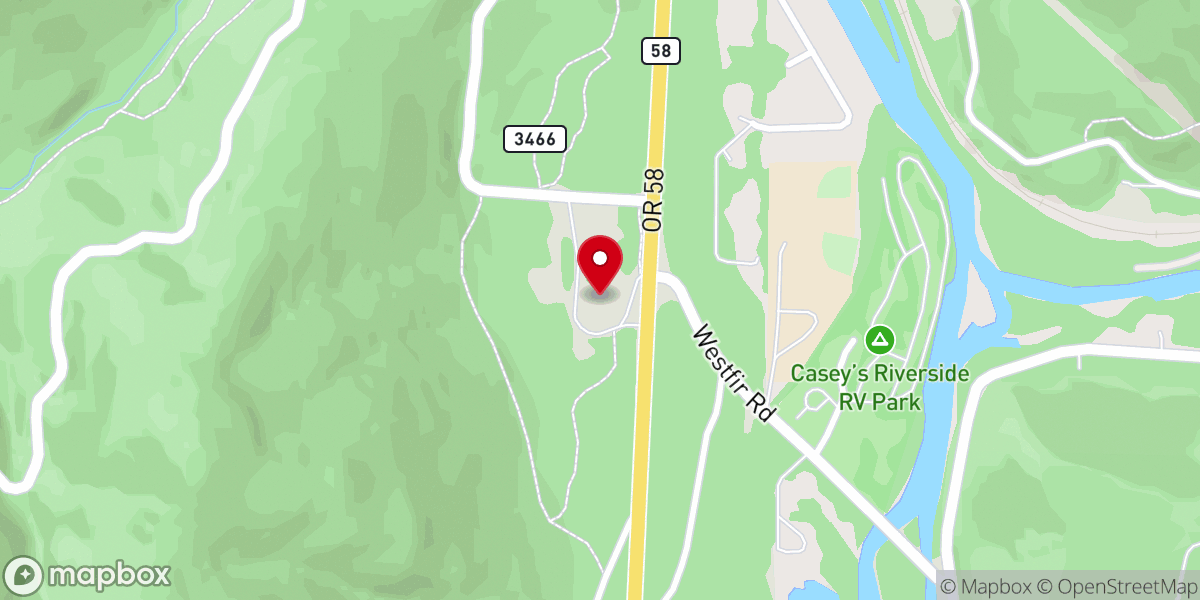 Map showing location of Middle Fork Ranger Station Willamette National Forest