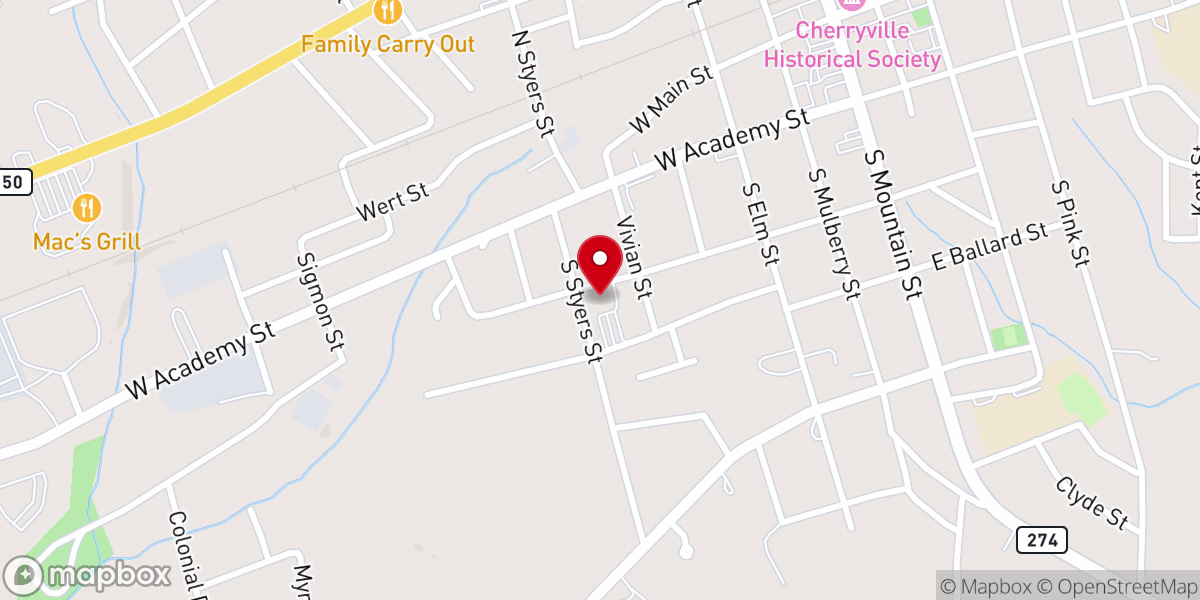 Map showing location of Missionary Methodist Church