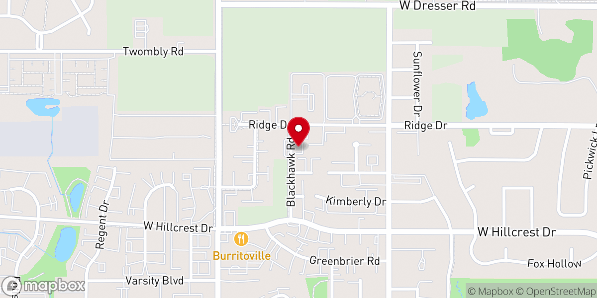 Map showing location of NIU Cru House