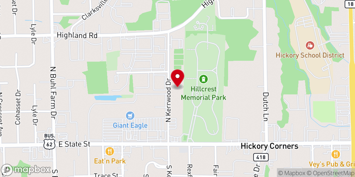 Map showing location of Kraynak's Lawn & Garden Center