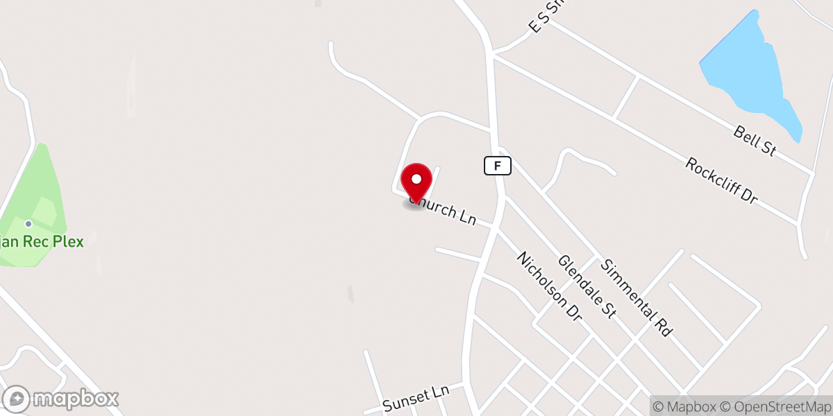 Map showing location of Potosi Church of Christ