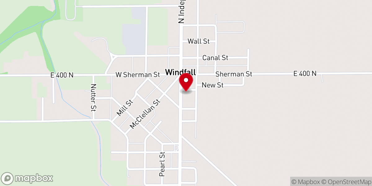 Map showing location of United Methodist Church
