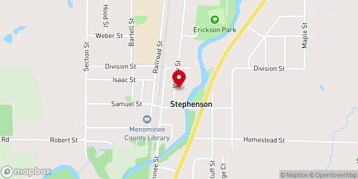Map showing location of St. Stephen's Lutheran Church