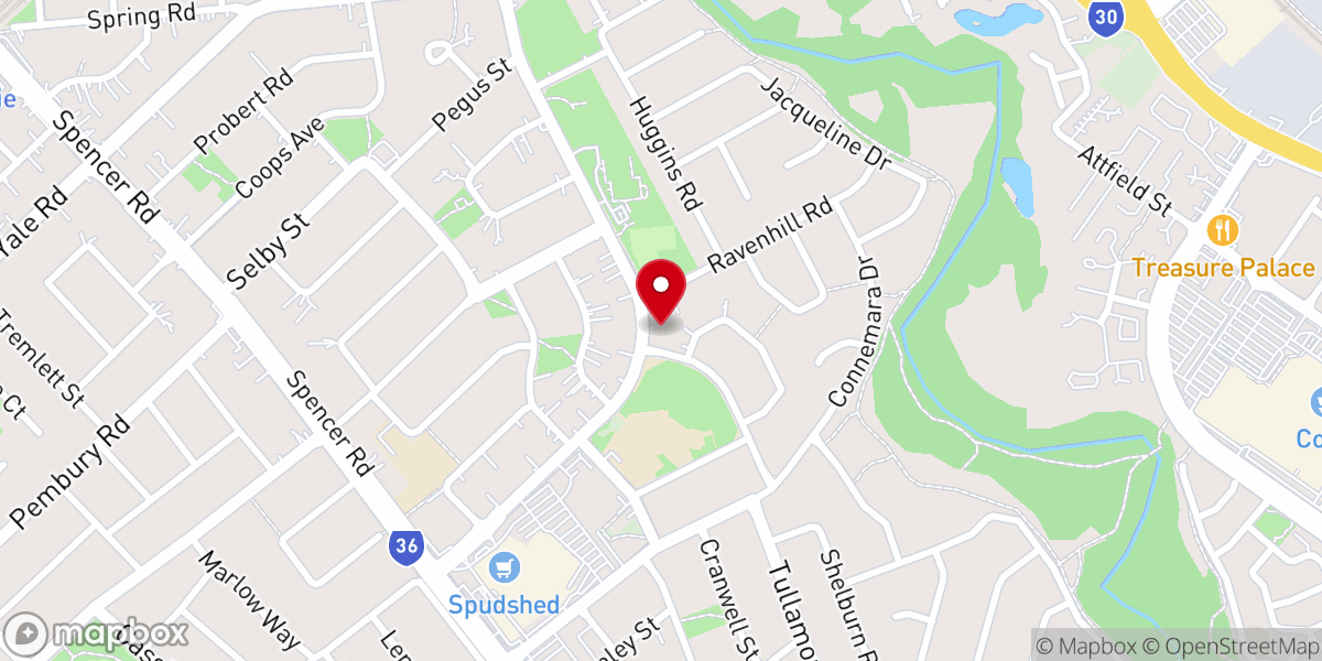 Map showing location of St Andrews Anglican Church