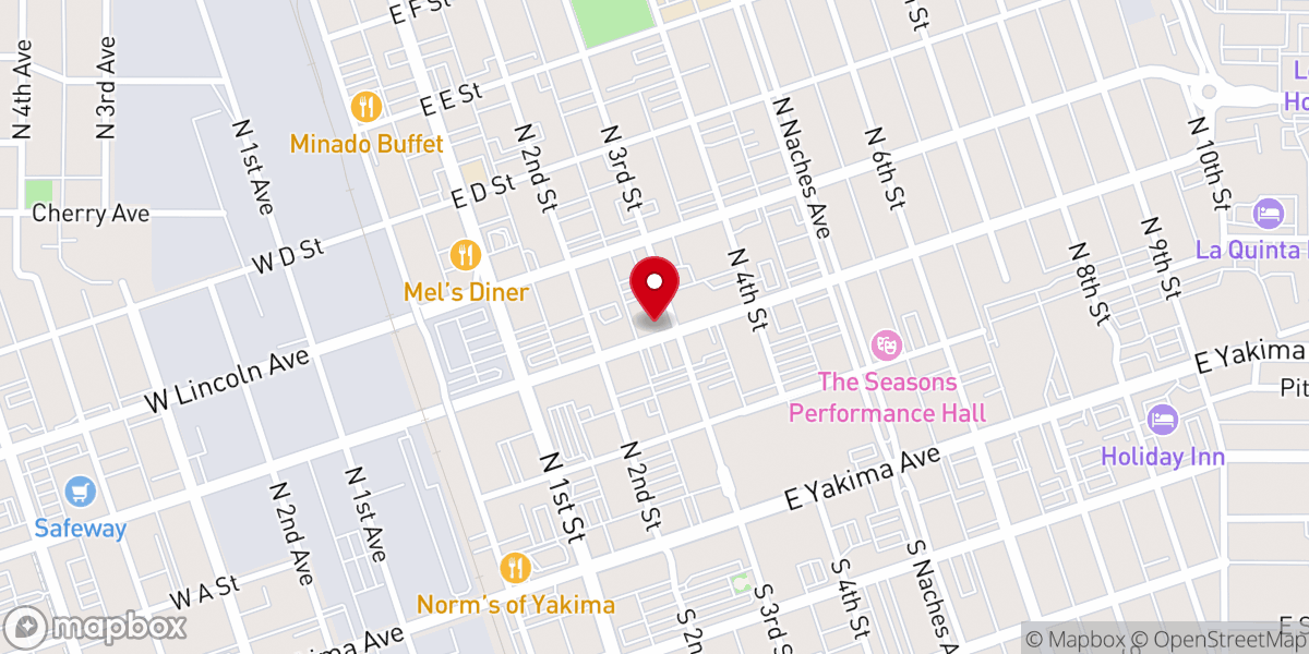 Map showing location of Yakima Vineyard