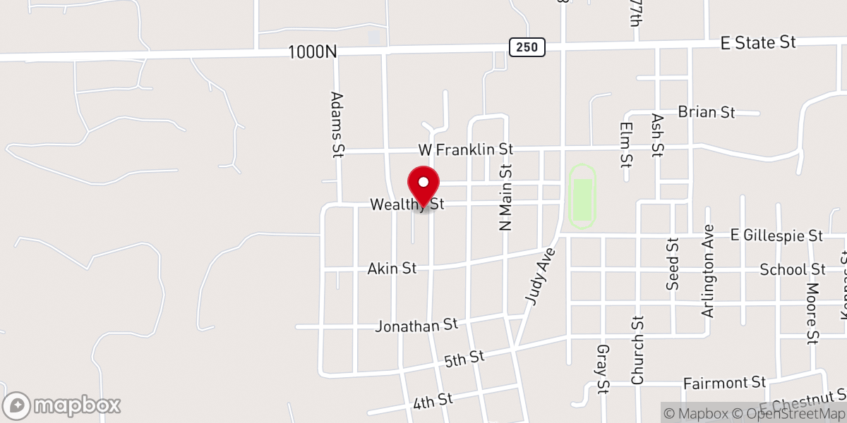 Map showing location of Assembly of God Parsonage