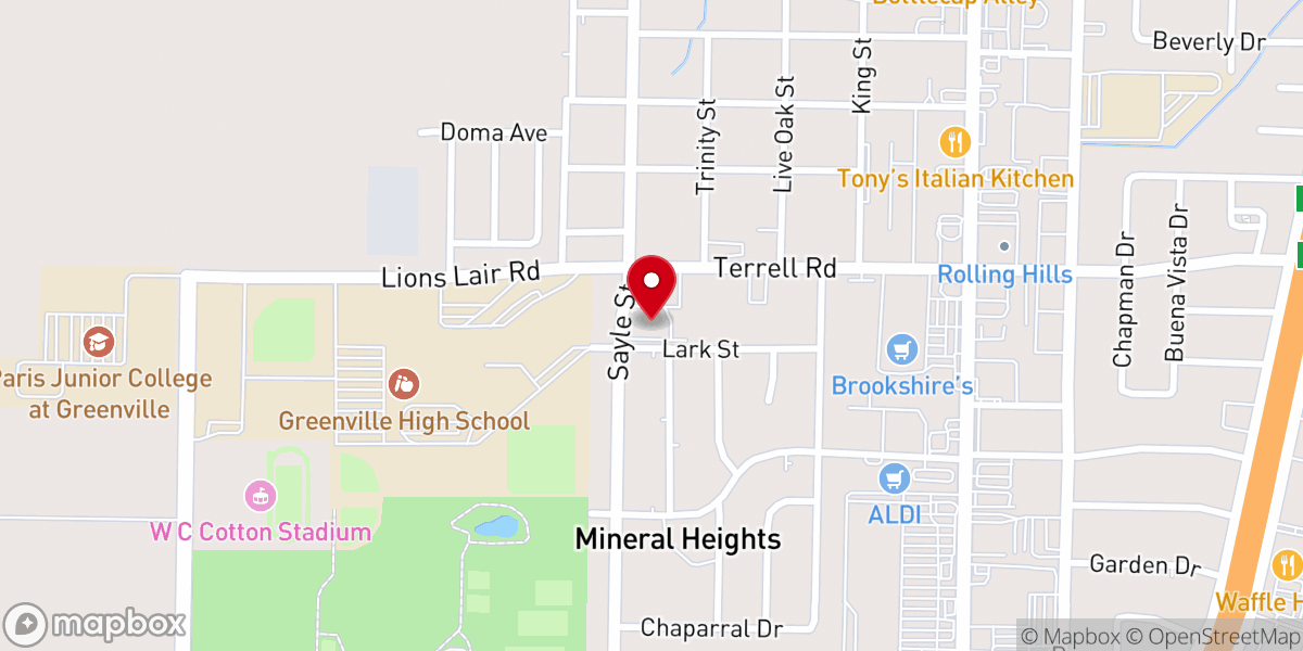 Map showing location of New Beginnings Church of Greenville