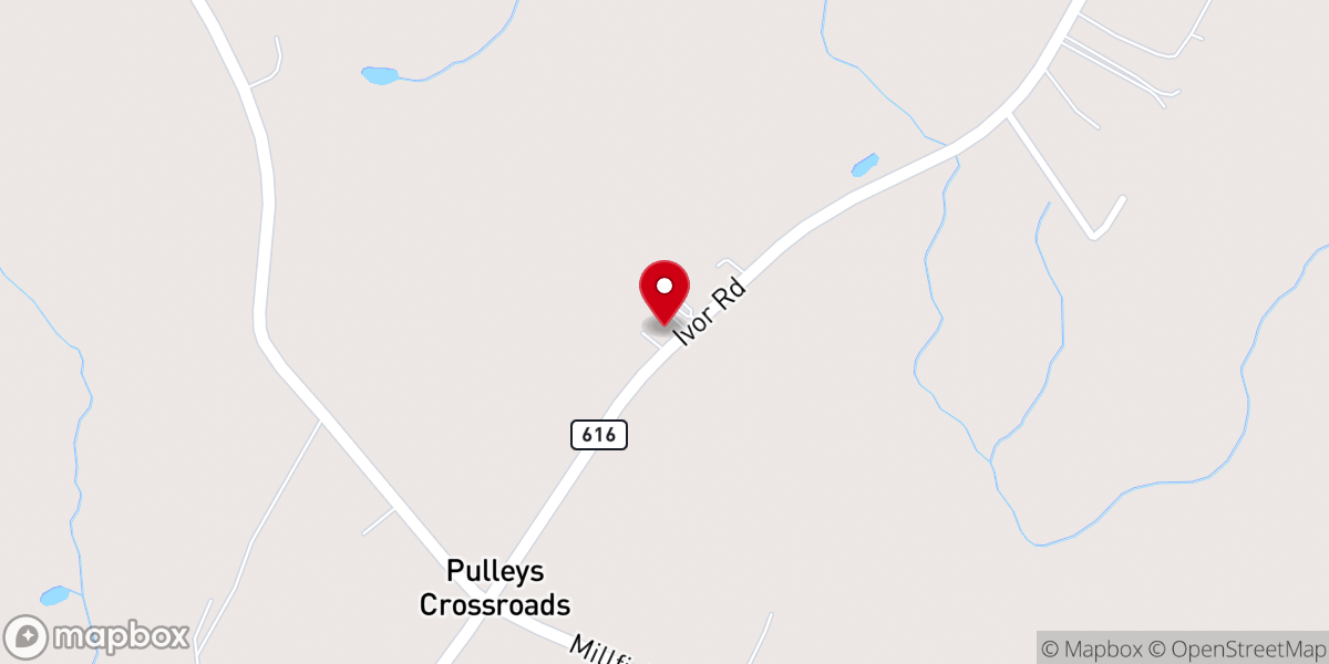 Map showing location of Ebenezer Baptist Church