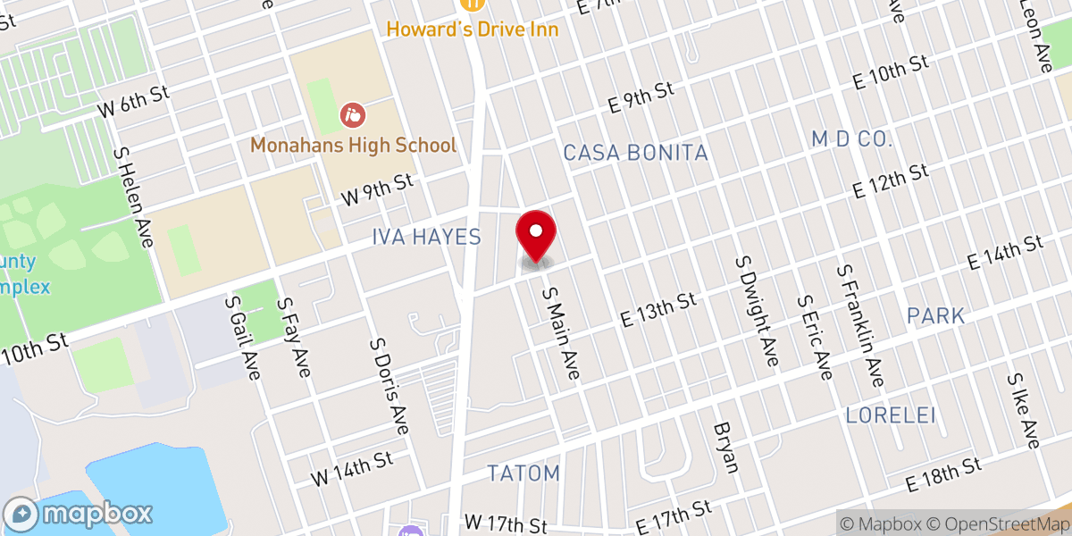 Map showing location of Rose of Sharon Assembly-God