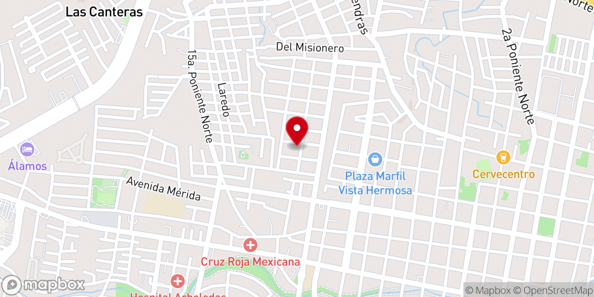 Map showing location of Rectoria San José Mirador