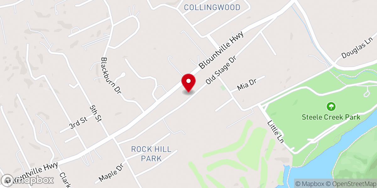 Map showing location of Steele Creek Missionary Baptist Church