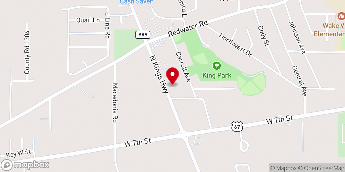 Map showing location of Church of God of Prophecy