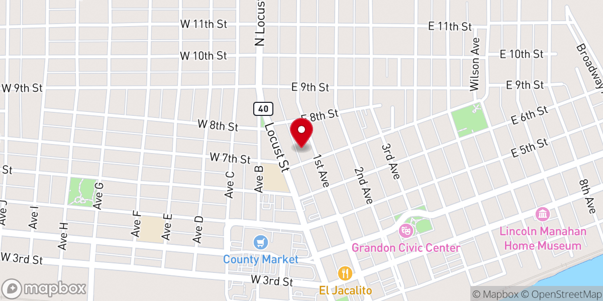 Map showing location of Grace Episcopal Church