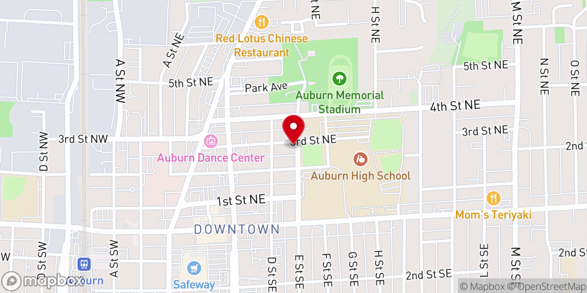 Map showing location of Auburn Missionary Baptist Church