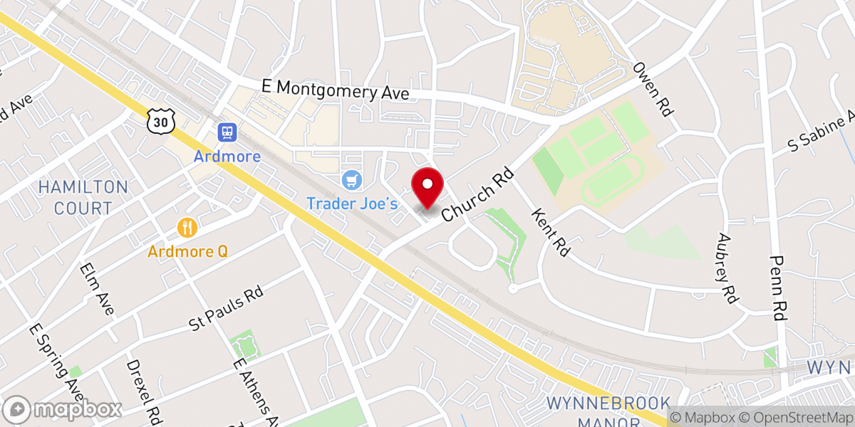 Map showing location of Advocare Fairmount Pediatrics, Ardmore