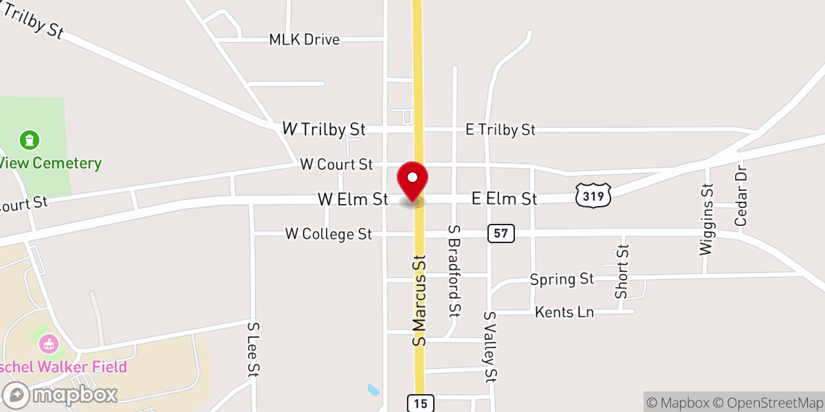 Map showing location of Cedar Grove United Methodist