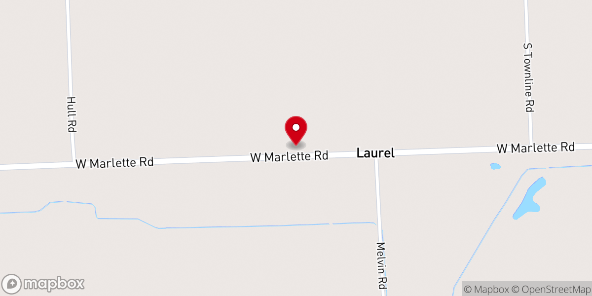Map showing location of Laurel Church