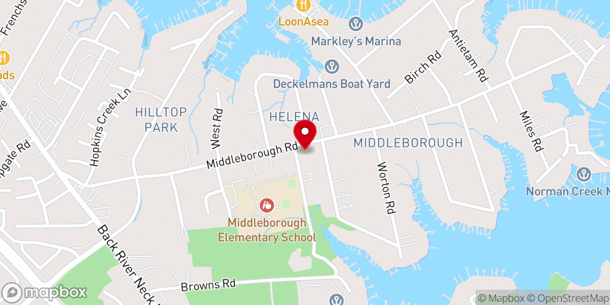 Map showing location of Hope Evangelical Lutheran Church