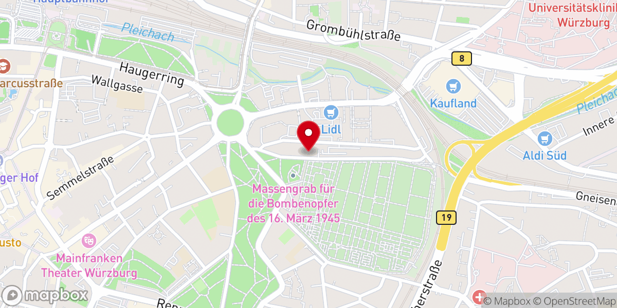 Map showing location of Vineyard Würzburg