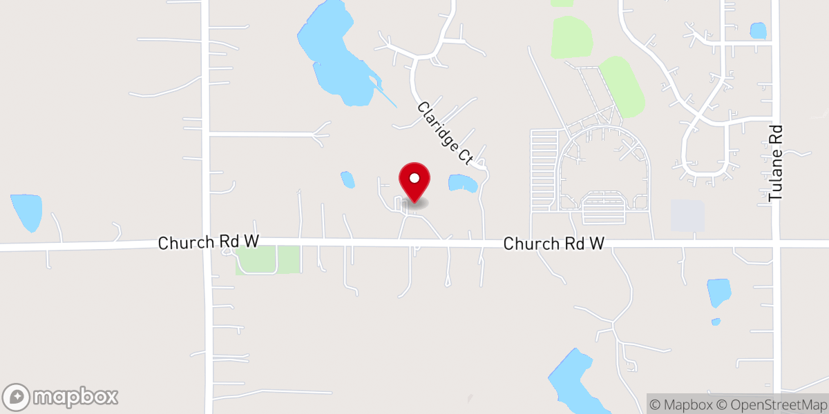 Map showing location of Church Road Baptist Church