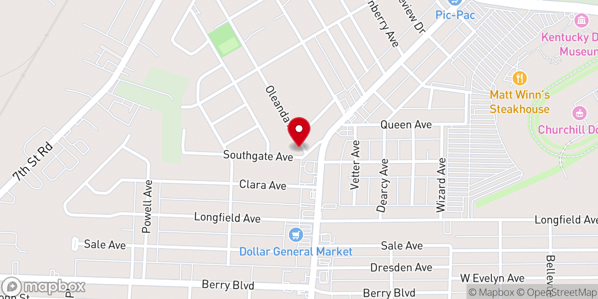 Map showing location of New Canaan Baptist Church