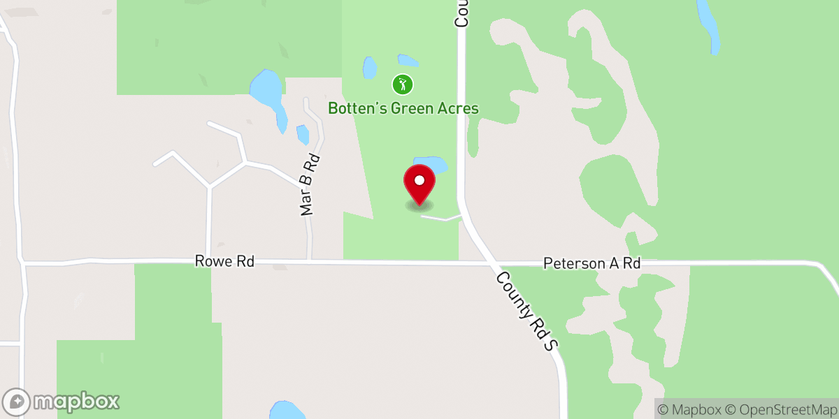 Map showing location of Botten's Green Acres Golf Course