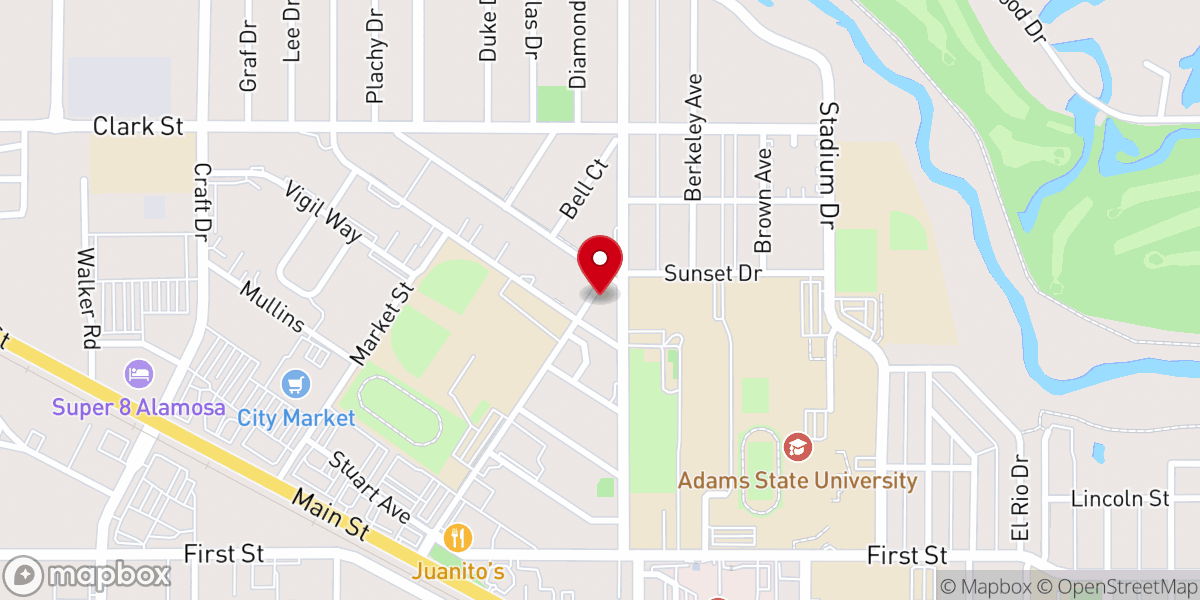Map showing location of Alamosa Church of Christ