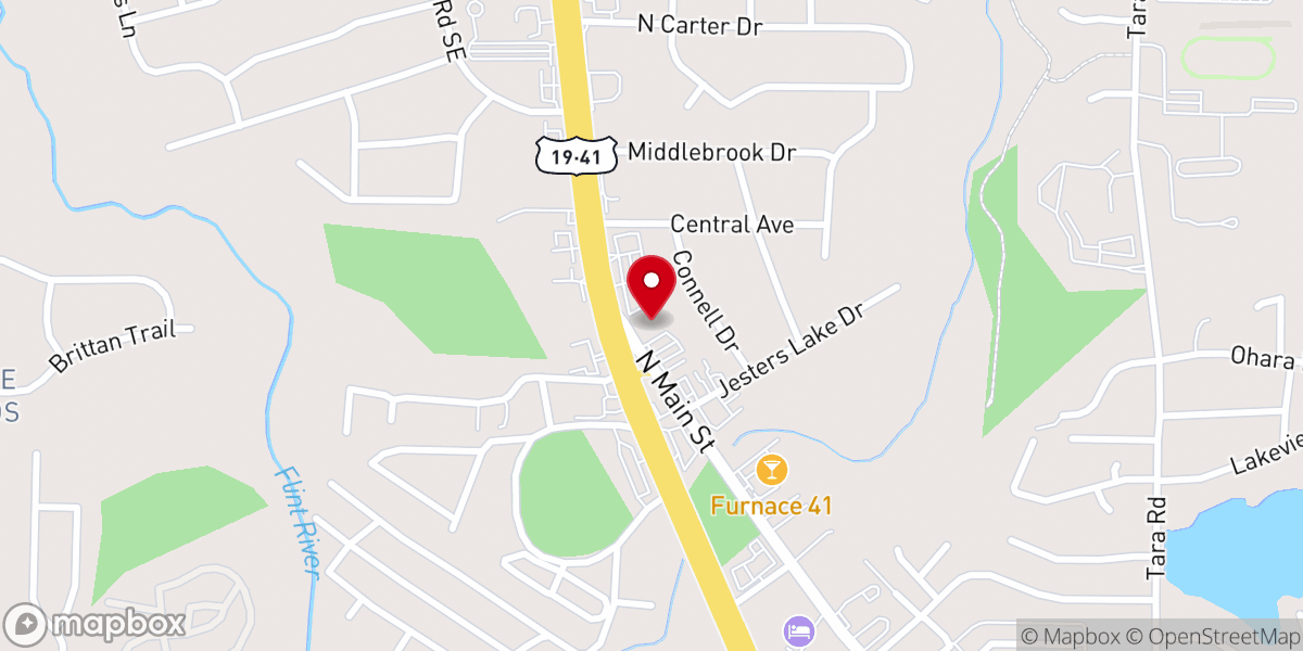 Map showing location of Jonesboro Korean Baptist Church