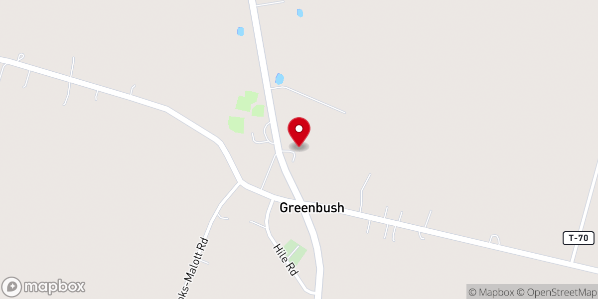 Map showing location of Union Plains United Methodist Church
