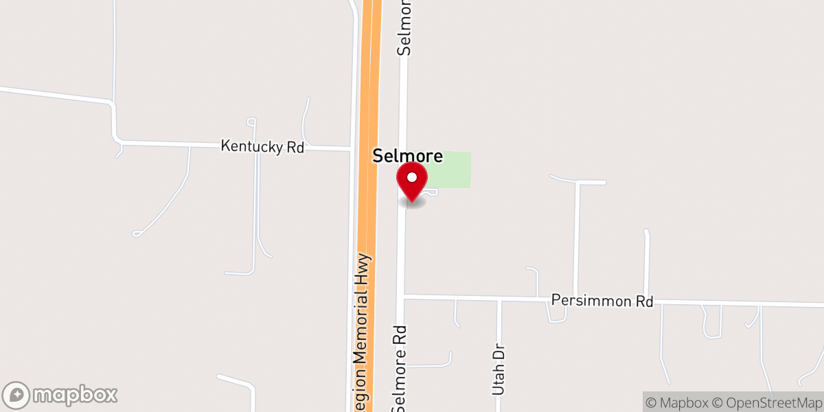 Map showing location of Selmore Baptist Church