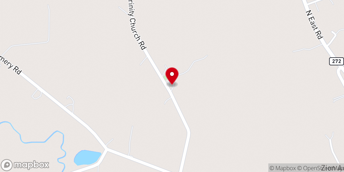 Map showing location of Trinity Church