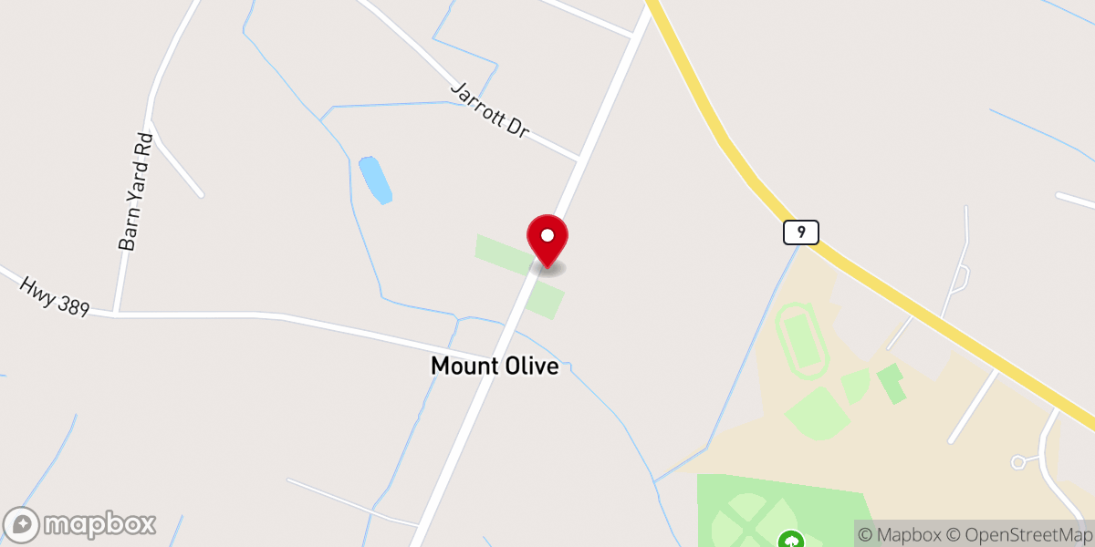 Map showing location of Mt Olive Baptist Church