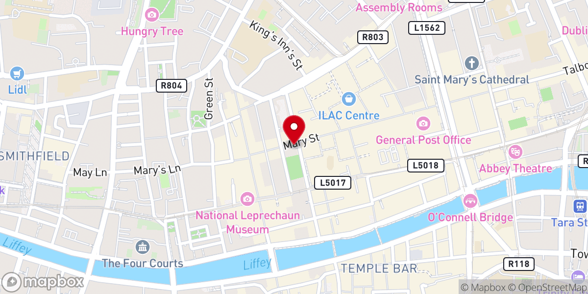 Map showing location of The Church Café Bar