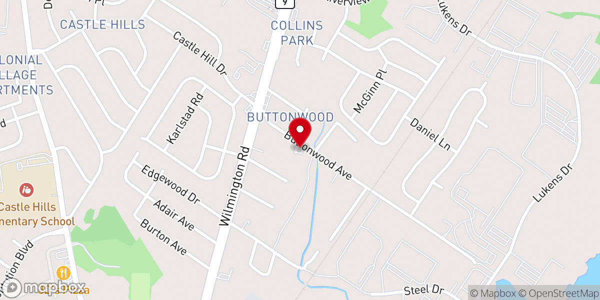 Map showing location of Buttonwood United Methodist Church