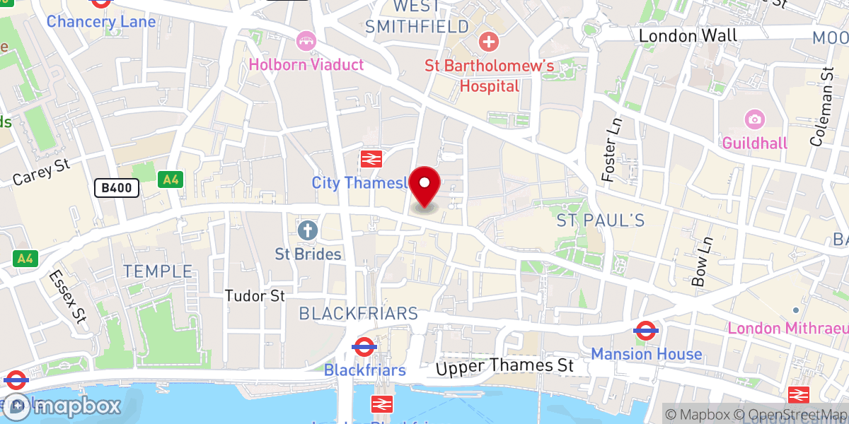 Map showing location of St Martin Ludgate