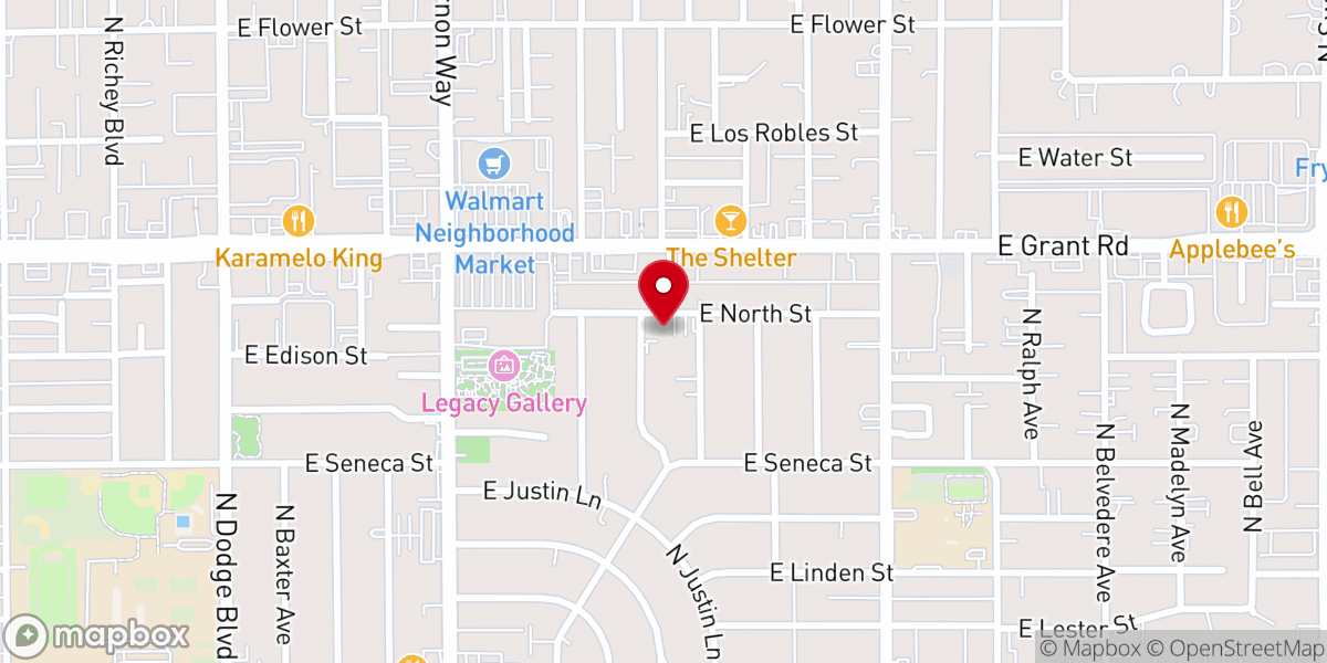 Map showing location of Living Faith Christian Center