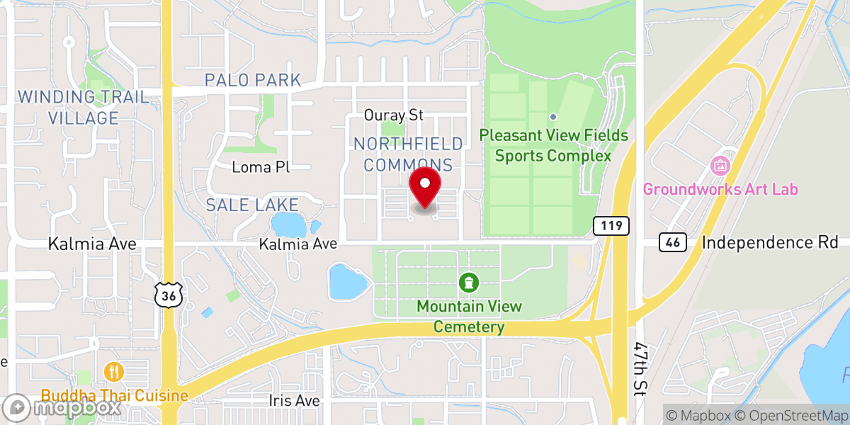 Map showing location of Calvary Bible Church - Boulder Campus