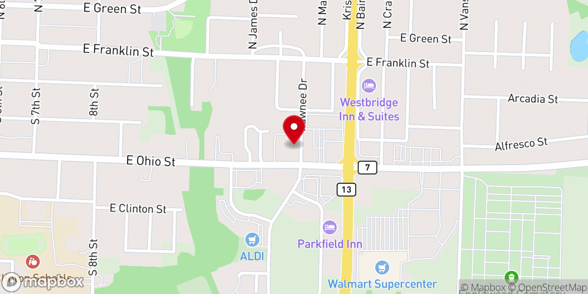 Map showing location of Christian Church