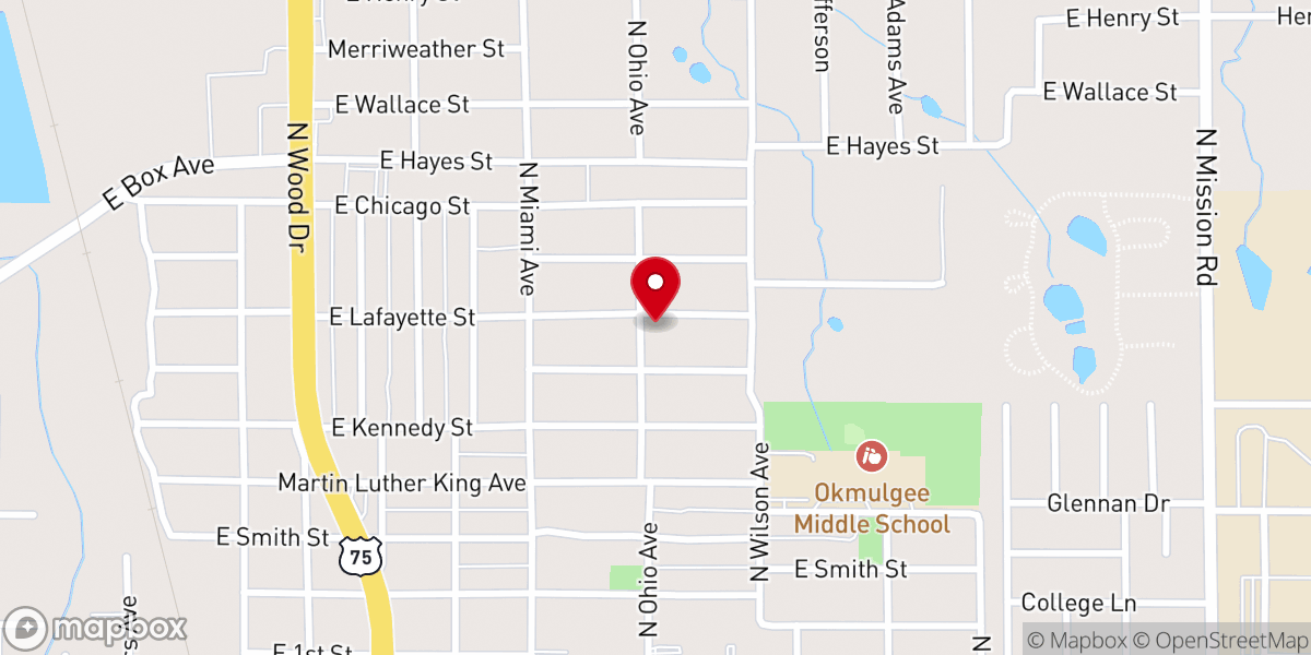 Map showing location of Baptist Church New Salem