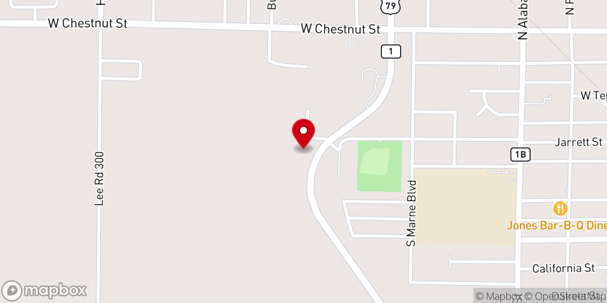 Map showing location of Church of Christ