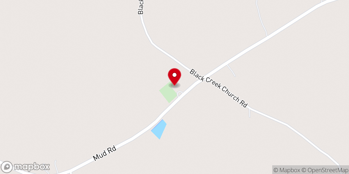 Map showing location of Upper Black Creek Church