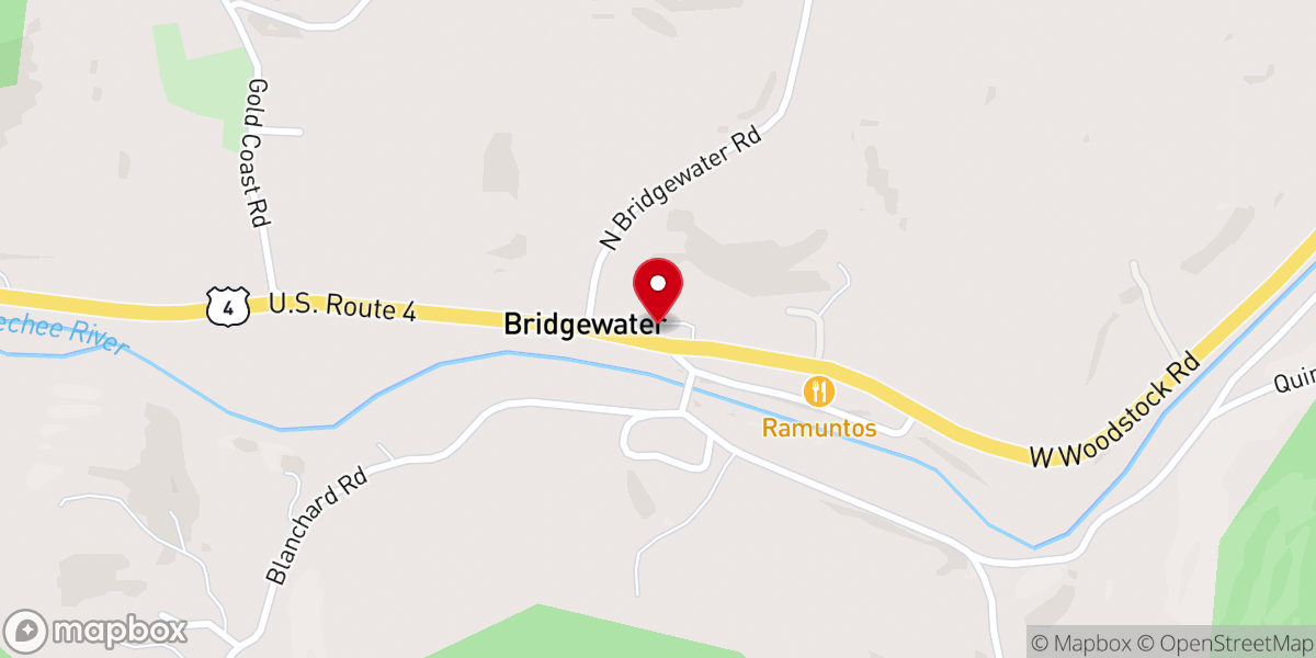 Map showing location of Bridgewater Town Office