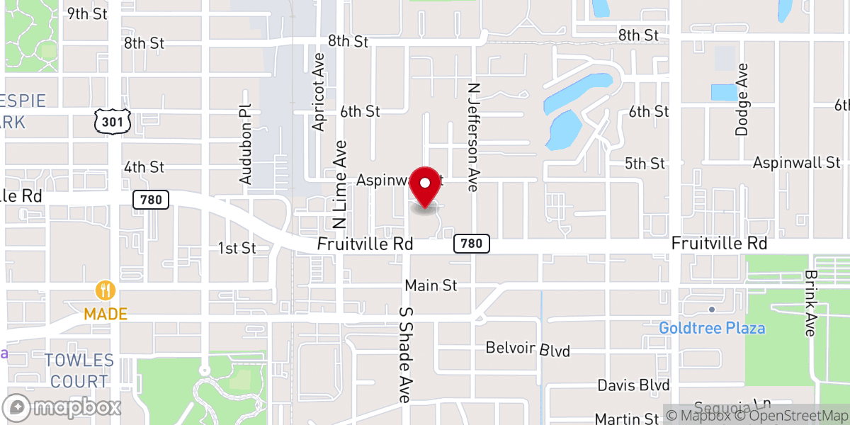 Map showing location of Russian-Ukranian church in Sarasota