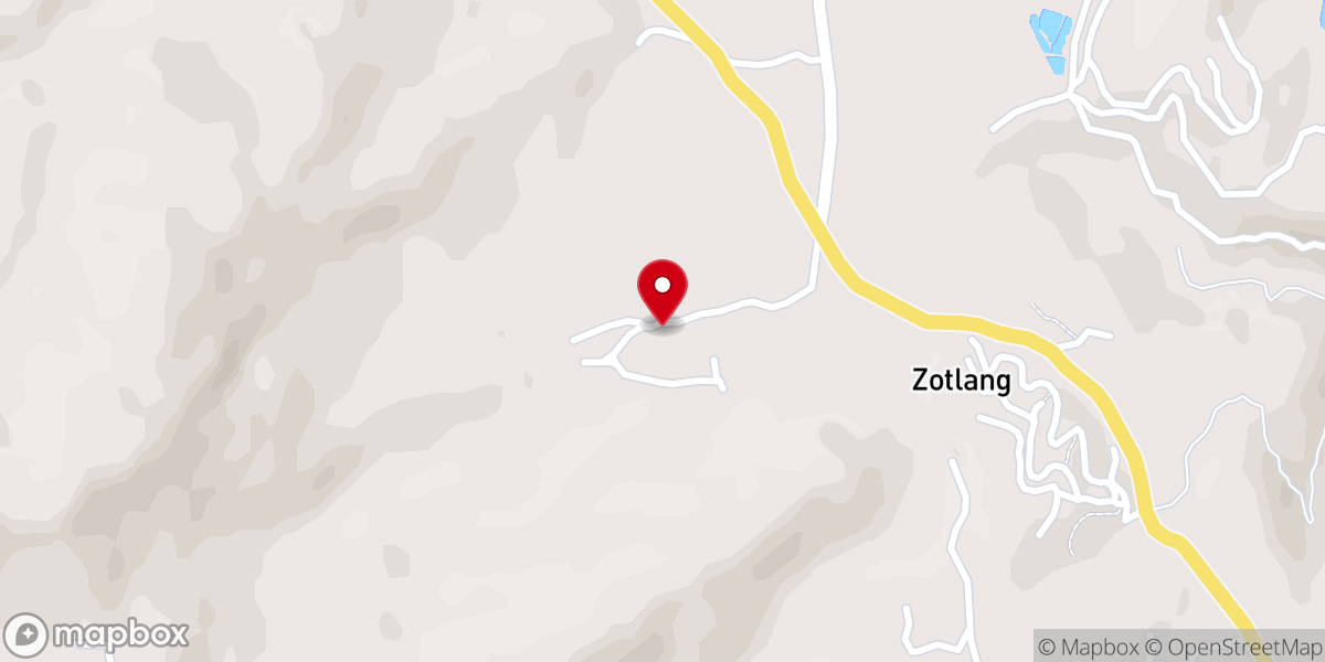 Map showing location of Champhai zotlang Presbyterian biakin bul