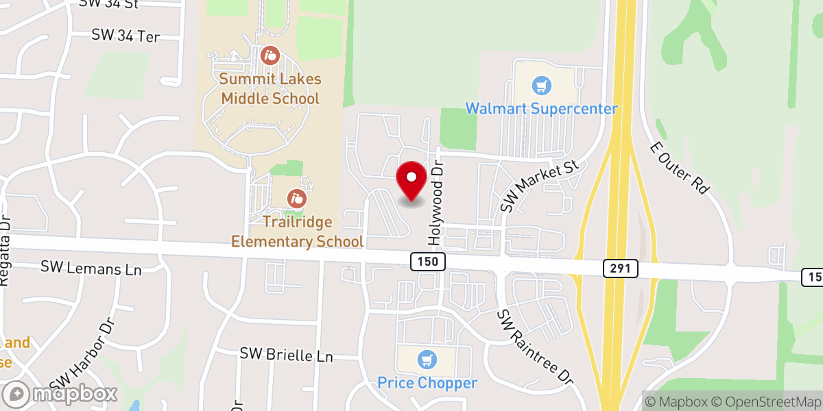Map showing location of Resurrection Lee's Summit