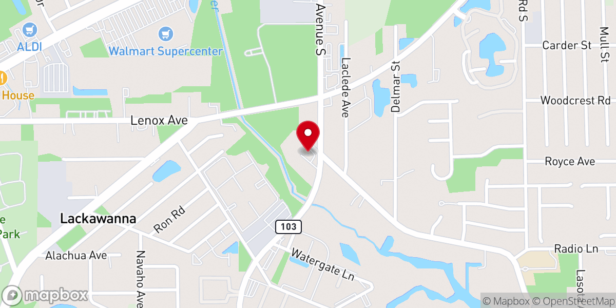 Map showing location of Cedar Creek Baptist Church
