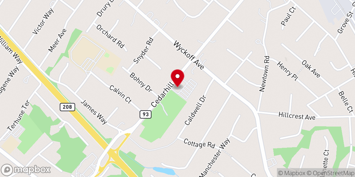 Map showing location of Cedar Hill Christian Reformed Church